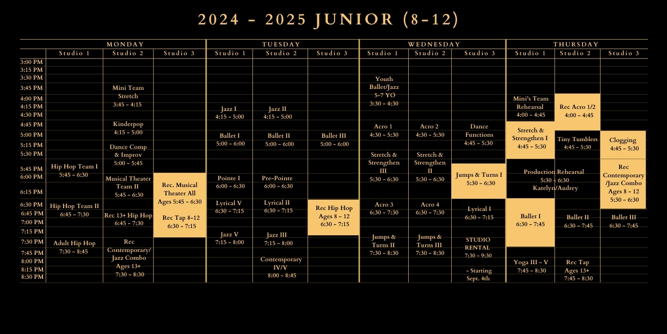 clements ferry junior 8-12 class schedule