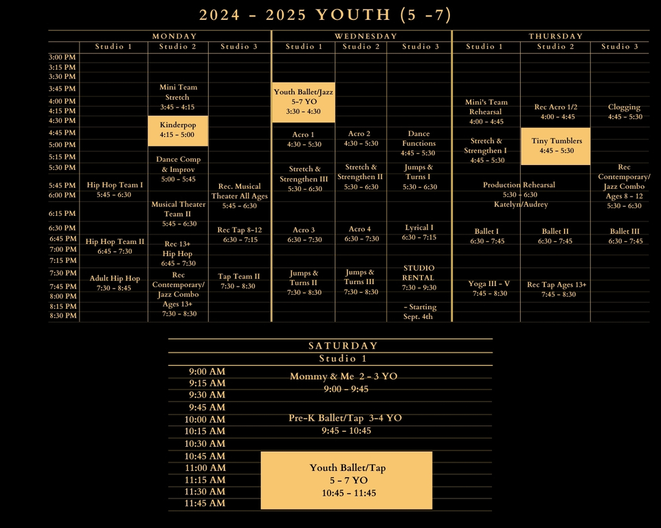 clements ferry youth 5-7 class schedule