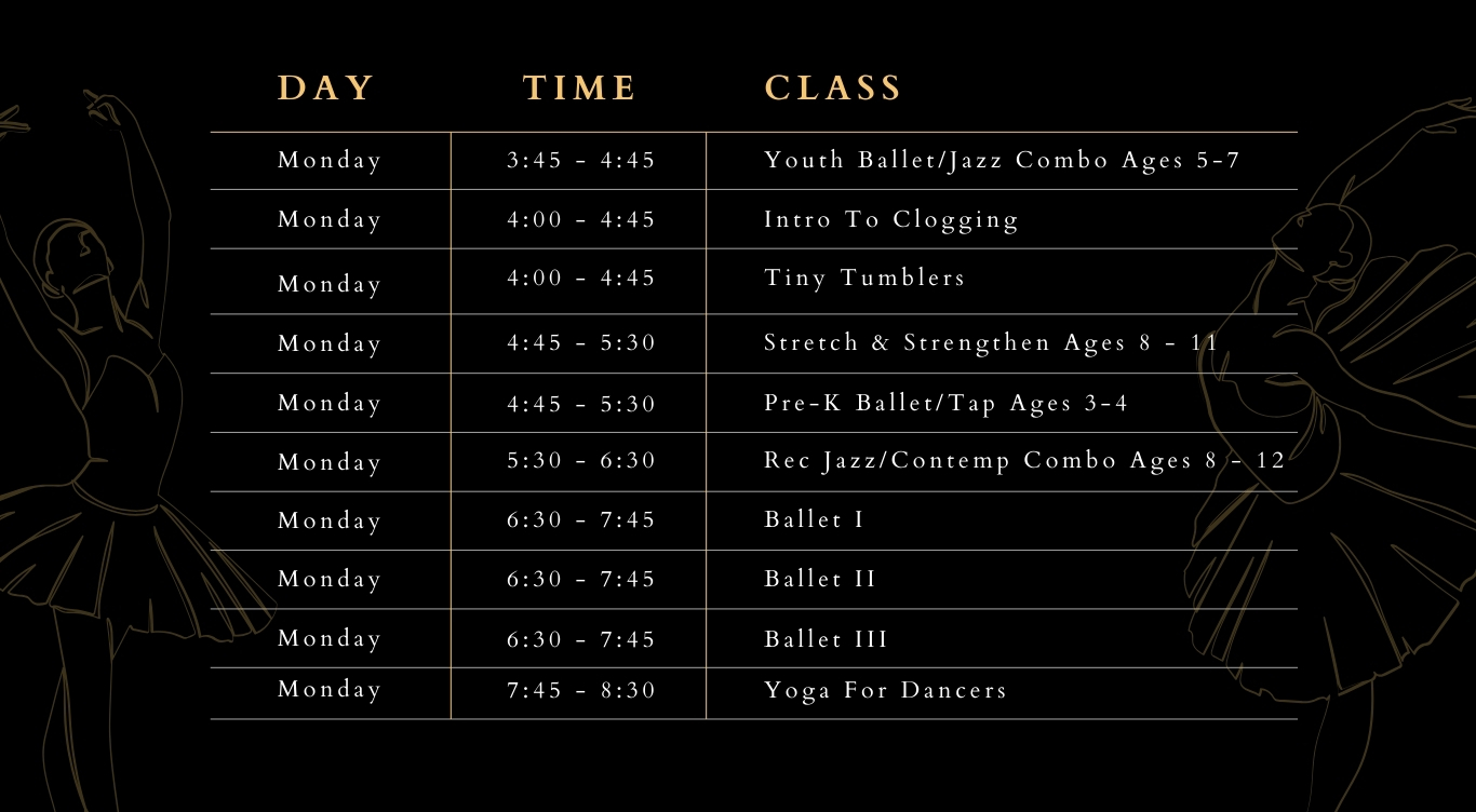 summerville monday class schedule