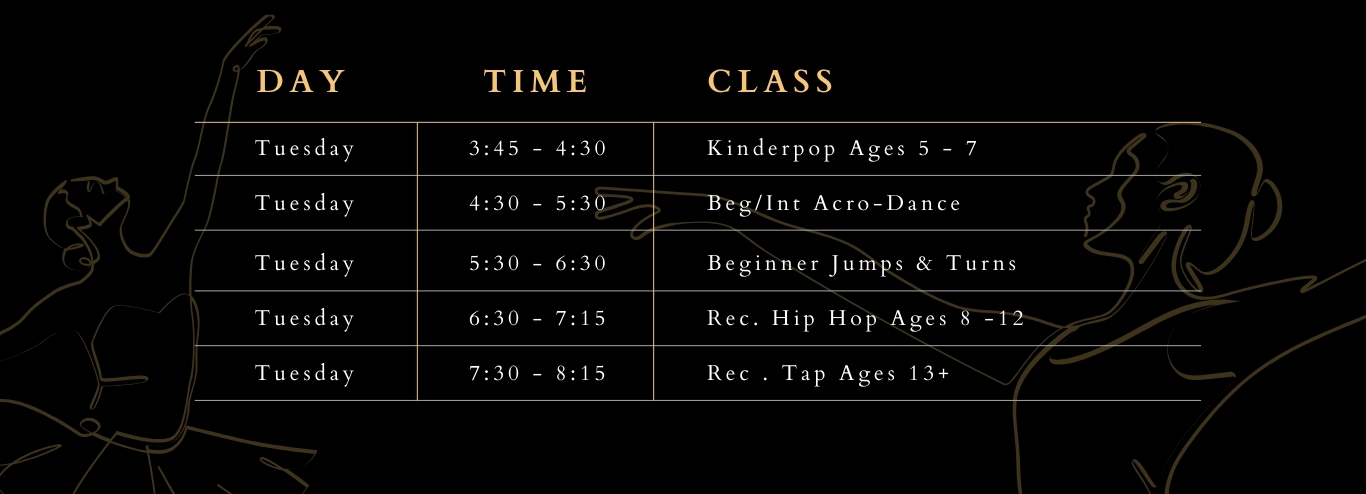 summerville tuesday class schedule